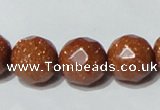 CGS89 15.5 inches 16mm faceted round goldstone beads wholesale