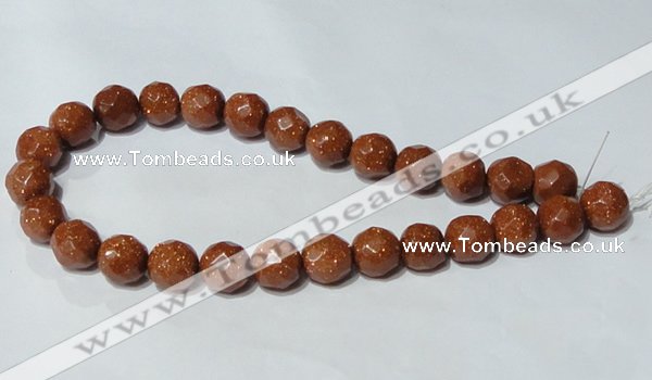 CGS89 15.5 inches 16mm faceted round goldstone beads wholesale