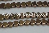 CHE1001 15.5 inches 6*6mm heart plated hematite beads wholesale