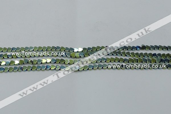 CHE1002 15.5 inches 6*6mm heart plated hematite beads wholesale