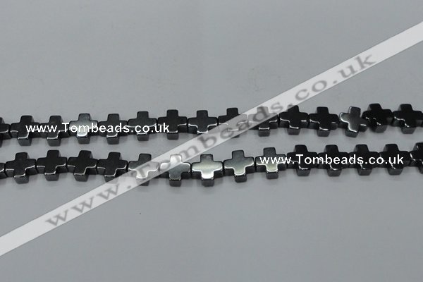 CHE1006 15.5 inches 10*10mm cross hematite beads wholesale