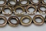 CHE1016 15.5 inches 12mm donut plated hematite beads wholesale