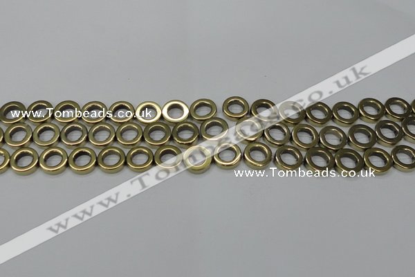 CHE1017 15.5 inches 12mm donut plated hematite beads wholesale