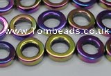 CHE1019 15.5 inches 12mm donut plated hematite beads wholesale