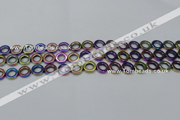 CHE1019 15.5 inches 12mm donut plated hematite beads wholesale