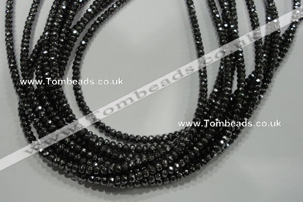 CHE102 15.5 inches 3*4mm faceted rondelle hematite beads wholesale