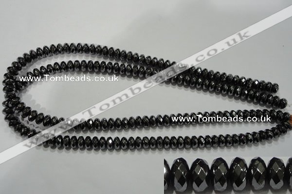 CHE104 15.5 inches 5*8mm faceted rondelle hematite beads wholesale