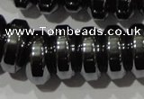 CHE111 15.5 inches 5*12mm rondelle large hole hematite beads