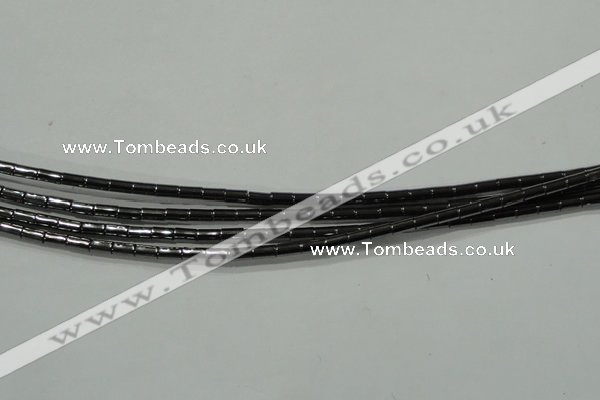 CHE120 15.5 inches 2*4mm tube hematite beads wholesale