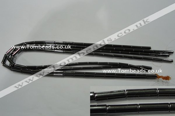 CHE121 15.5 inches 4*14mm tube hematite beads wholesale