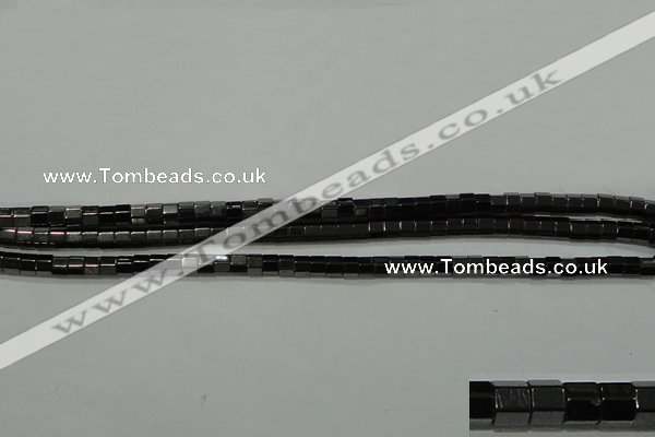 CHE125 15.5 inches 3*4mm faceted tube hematite beads wholesale