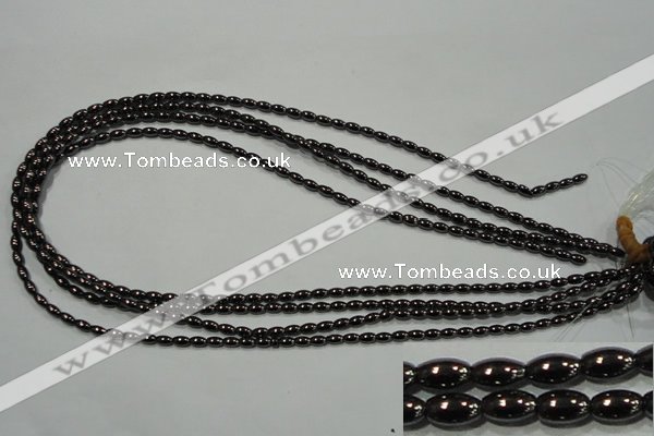 CHE136 15.5 inches 3*5mm rice hematite beads wholesale