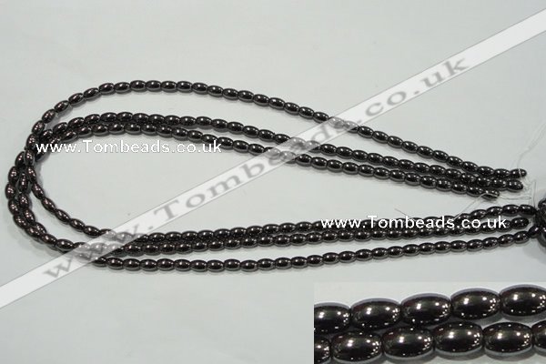 CHE137 15.5 inches 4*6mm rice hematite beads wholesale