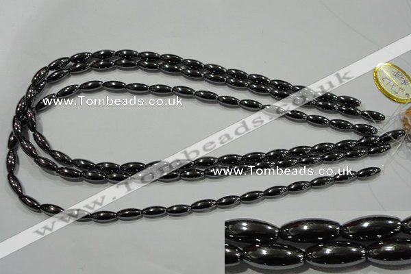 CHE139 15.5 inches 5*12mm rice hematite beads wholesale