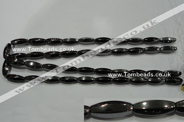 CHE141 15.5 inches 8*20mm faceted rice hematite beads wholesale