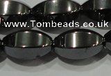 CHE142 15.5 inches 10*16mm faceted rice hematite beads wholesale