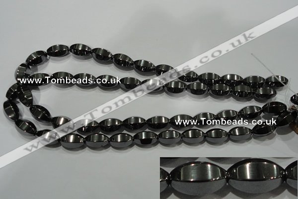 CHE142 15.5 inches 10*16mm faceted rice hematite beads wholesale