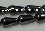 CHE147 15.5 inches 6*12mm teardrop hematite beads wholesale