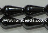 CHE148 15.5 inches 8*16mm teardrop hematite beads wholesale