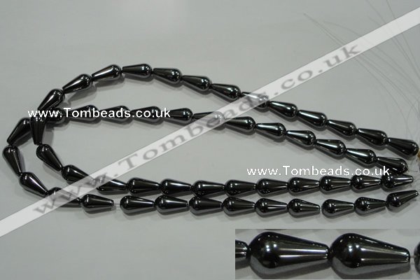 CHE148 15.5 inches 8*16mm teardrop hematite beads wholesale