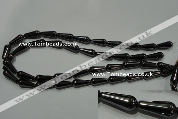 CHE149 15.5 inches 8*20mm teardrop hematite beads wholesale