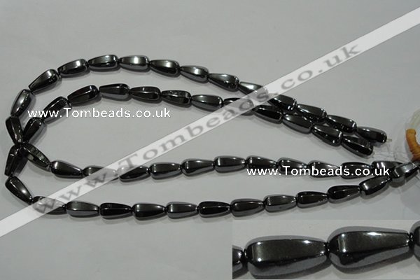 CHE152 15.5 inches 8*16mm faceted teardrop hematite beads