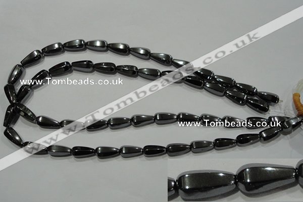 CHE152 15.5 inches 8*16mm faceted teardrop hematite beads