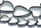 CHE16 16 inches 16mm & 25mm heart shape hematite beads Wholesale