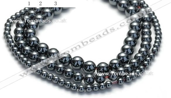CHE18 16 inches 4mm & 6mm & 8mm round hematite beads Wholesale