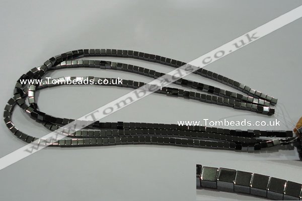 CHE181 15.5 inches 4*4mm cube hematite beads wholesale