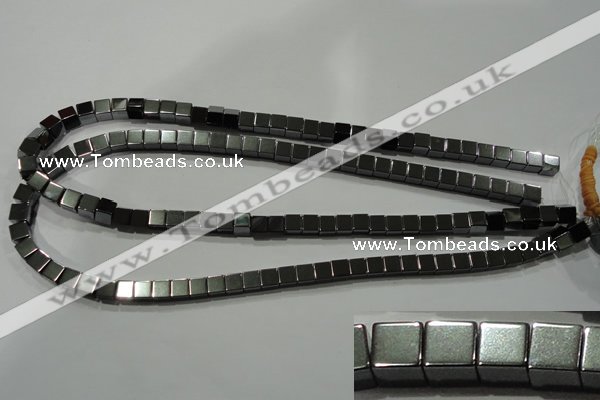 CHE182 15.5 inches 6*6mm cube hematite beads wholesale