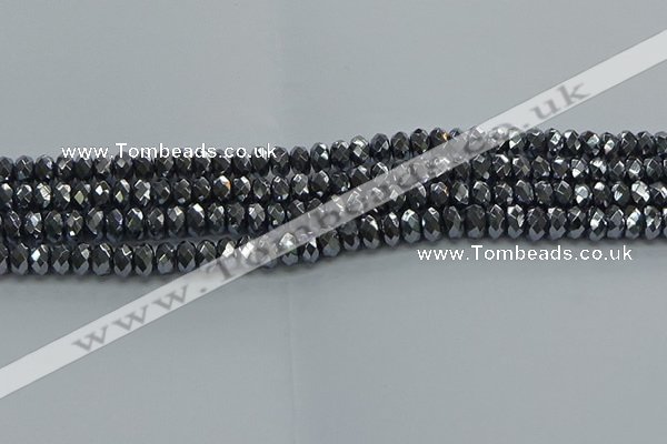 CHE2001 15.5 inches 4*6mm faceted rondelle hematite beads