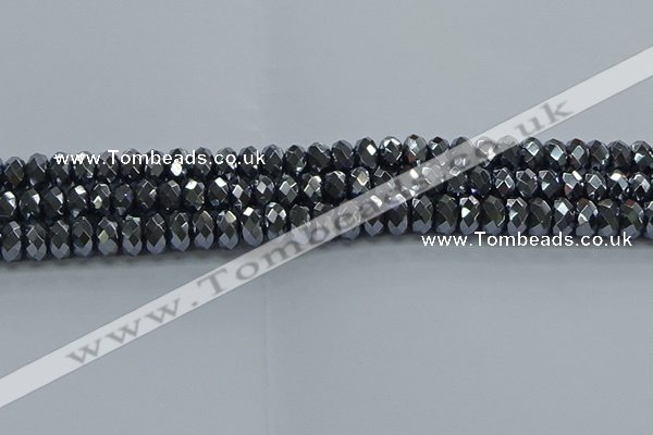 CHE2002 15.5 inches 5*8mm faceted rondelle hematite beads