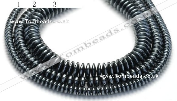 CHE21 16 inches 4mm & 8mm & 12mm coin hematite beads wholesale