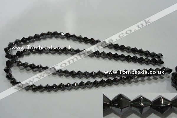 CHE216 15.5 inches 8*8mm faceted bicone hematite beads wholesale