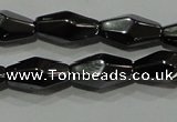 CHE220 15.5 inches 6*12mm faceted rice hematite beads wholesale