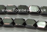 CHE222 15.5 inches 5*8mm faceted cuboid hematite beads wholesale