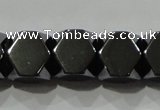 CHE224 15.5 inches 10*10mm faceted cube hematite beads wholesale