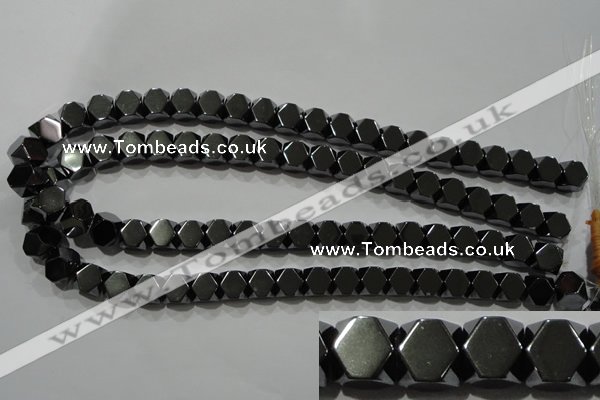 CHE224 15.5 inches 10*10mm faceted cube hematite beads wholesale