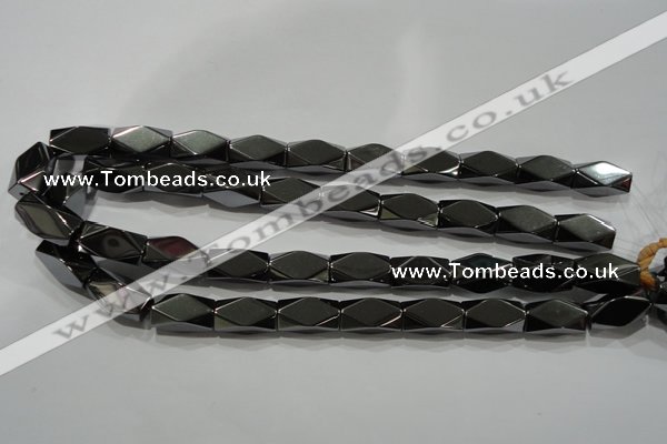 CHE225 15.5 inches 10*20mm faceted cuboid hematite beads wholesale