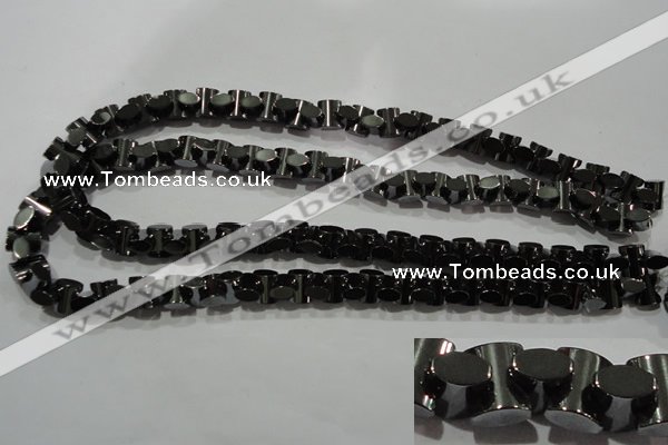 CHE243 15.5 inches 7*9mm bowknot hematite beads wholesale