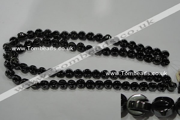 CHE245 15.5 inches 10mm curved moon hematite beads wholesale