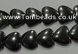 CHE259 15.5 inches 12*12mm heart hematite beads wholesale