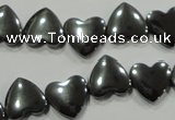 CHE263 Top-drilled 12*12mm heart hematite beads wholesale