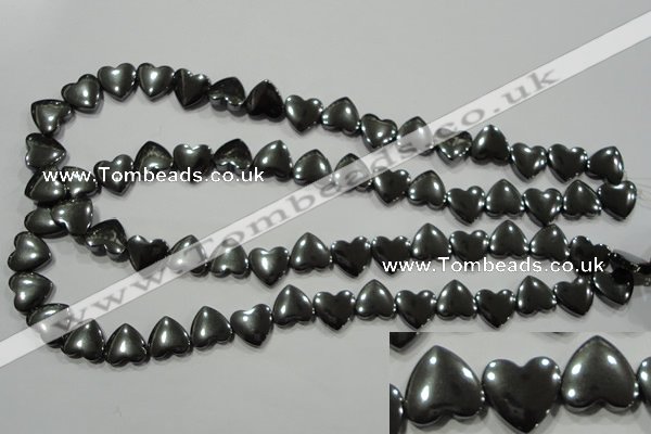 CHE263 Top-drilled 12*12mm heart hematite beads wholesale