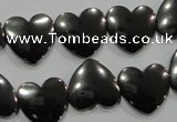 CHE264 Top-drilled 16*16mm heart hematite beads wholesale