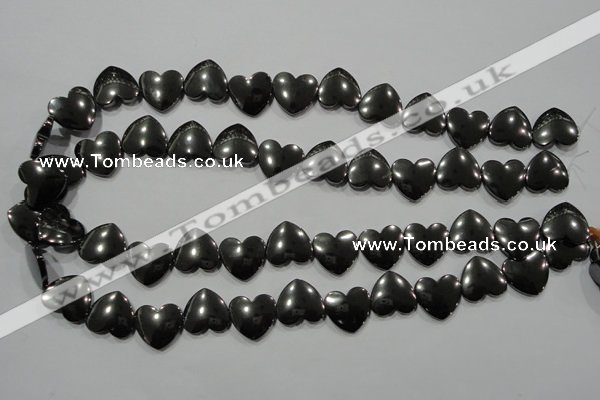 CHE264 Top-drilled 16*16mm heart hematite beads wholesale