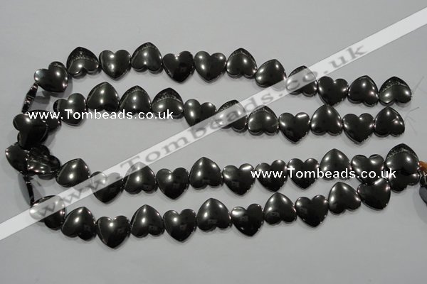 CHE264 Top-drilled 16*16mm heart hematite beads wholesale