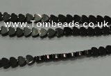 CHE266 15.5 inches 4*4mm heart hematite beads wholesale