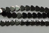 CHE267 15.5 inches 6*6mm heart hematite beads wholesale